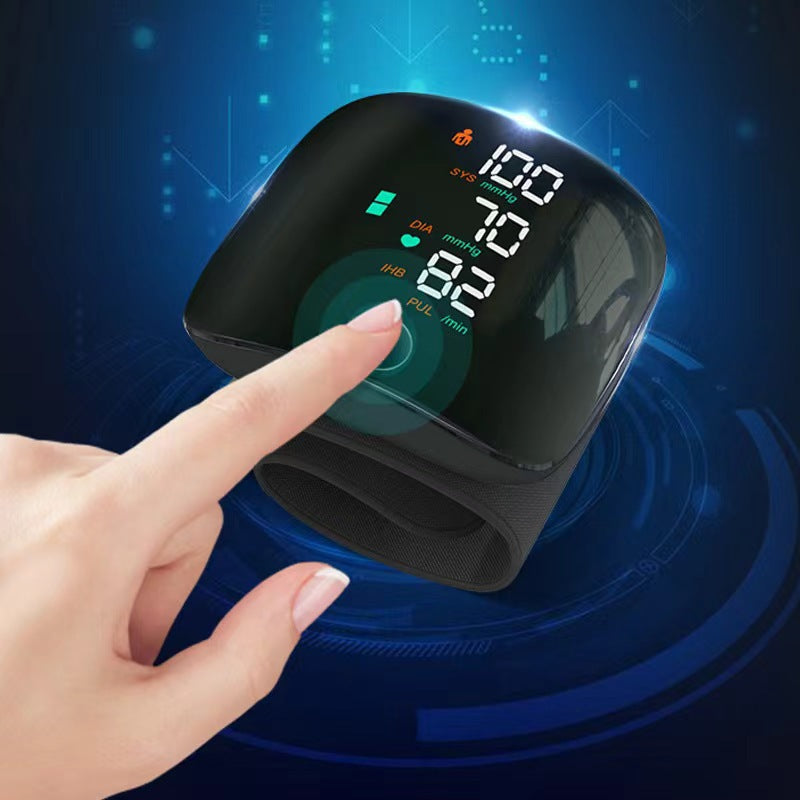 Wrist Blood Pressure Monitor for Home Use - Dual User Memory 99×2, Adjustable Cuff (5.3-9.3 inch), Voice Broadcast & Portable Case, Large LED Display with Color-Coded Backlight