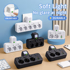 7-in-1 Multi-Function USB Power Socket with Multi-Switch Control Design, Travel Adapter, USB Converter Outlet, Independent Switch, Suitable for Work/Home