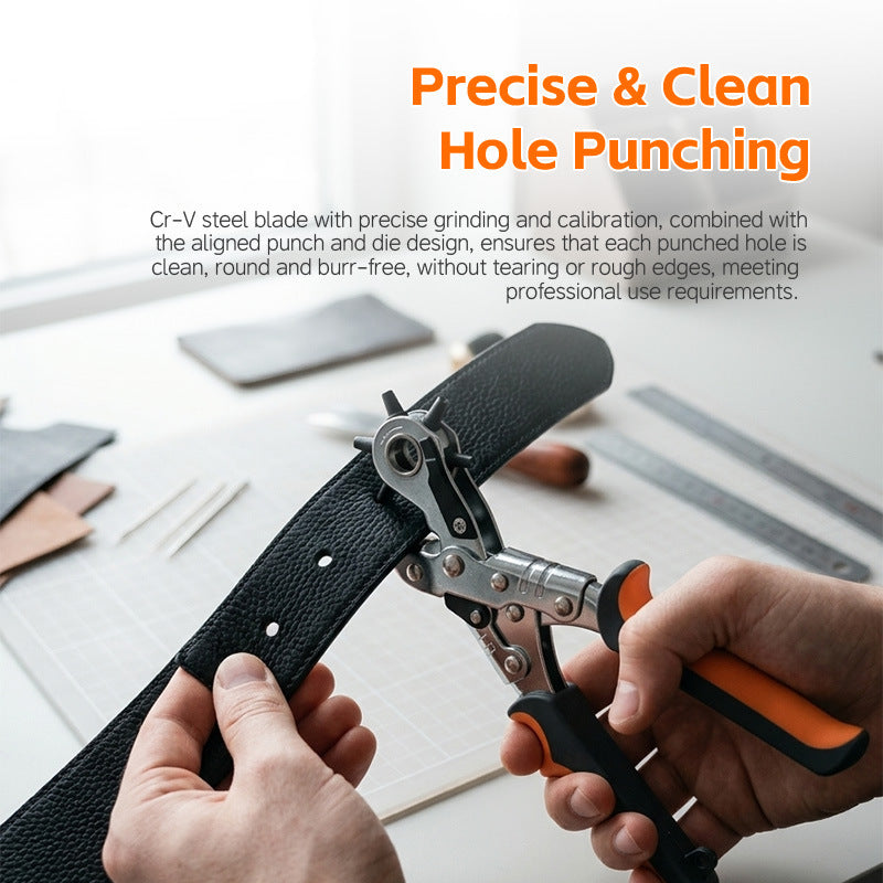 Hole Punch, Heavy Duty Leather Hole Puncher for Belts, Watch Bands, Straps, Dog Collars, Saddles, Shoes, Fabric, DIY Home or Craft Projects