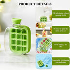 Ice Cube Bottle, 2in1 Touch Free Ice Cube Tray Water Bottle Come With Reusable Straw Tray Easy To Take Ice By Pressing Suitable For Coffee Juice Drinks