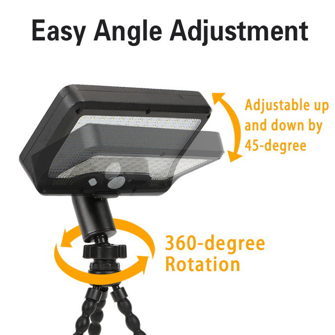 2026NEW🔥- Solar-Powered Octopus Wall Lamp,Solar Motion Sensor Light, Solar Camping Light, 92 LED And 3-Mode Clip-On Solar Floodlight, with USB Rechargeable Safety Light, Flexible Octopus Tripod, Suitable for Yards And Campsites