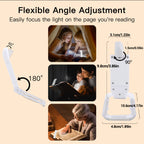 2pcs USB Rechargeable Book Light for Reading in Bed, LED Book Reading Lights with Clip, Perfect for Bookworms, Kids, Warm White, Brightness Adjustable
