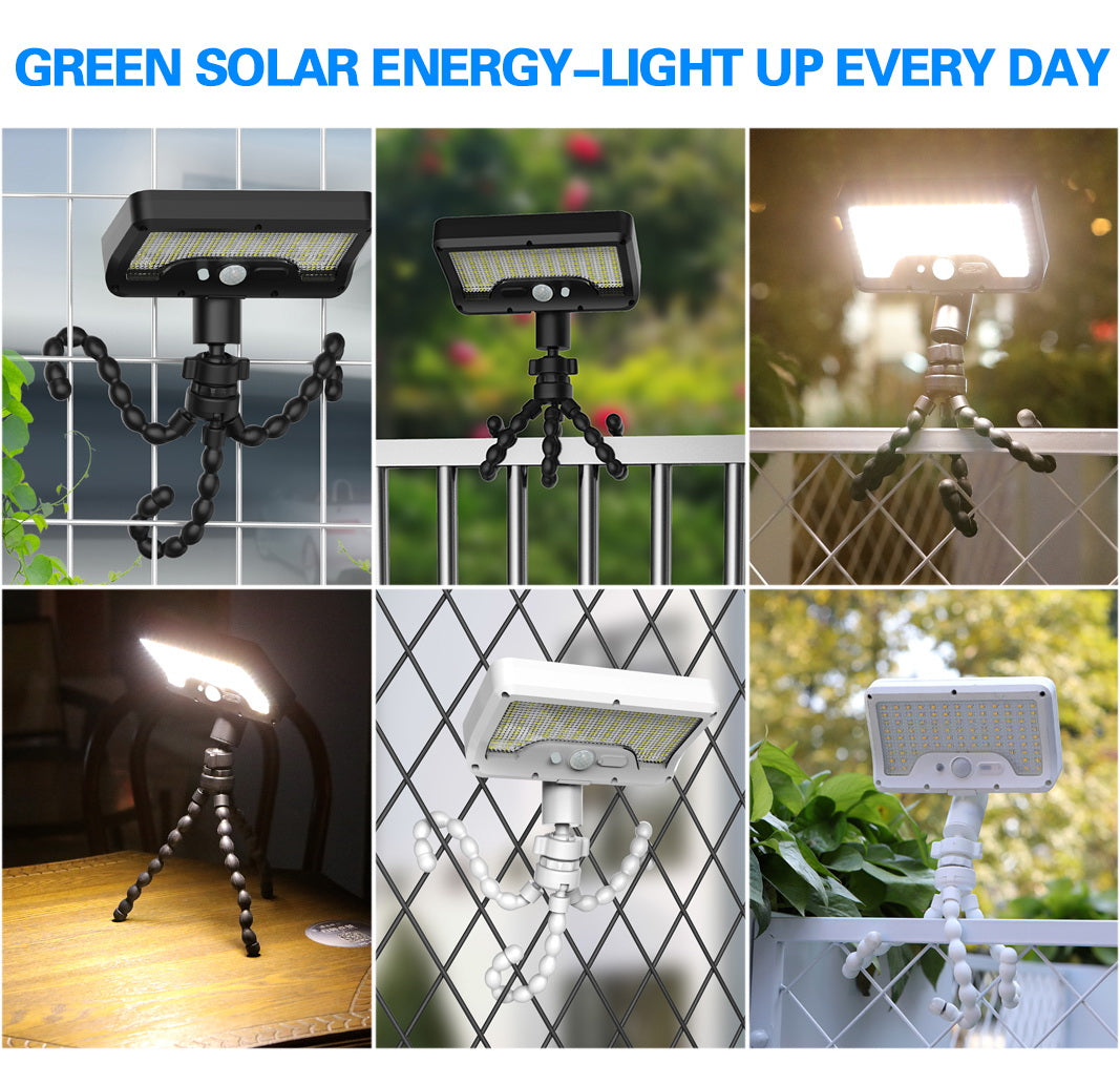 2026NEW🔥- Solar-Powered Octopus Wall Lamp,Solar Motion Sensor Light, Solar Camping Light, 92 LED And 3-Mode Clip-On Solar Floodlight, with USB Rechargeable Safety Light, Flexible Octopus Tripod, Suitable for Yards And Campsites