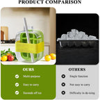 Ice Cube Bottle, 2in1 Touch Free Ice Cube Tray Water Bottle Come With Reusable Straw Tray Easy To Take Ice By Pressing Suitable For Coffee Juice Drinks