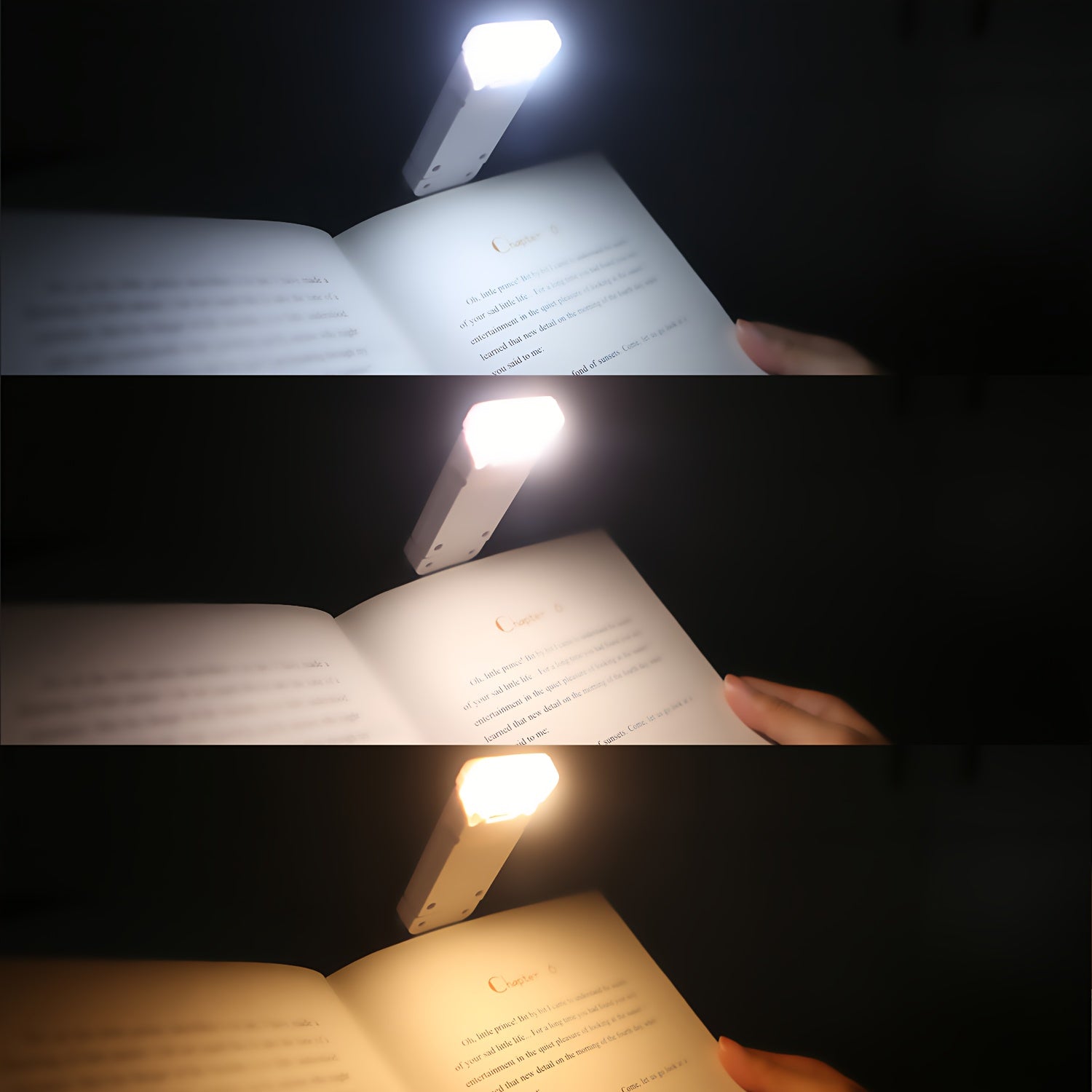 2pcs USB Rechargeable Book Light for Reading in Bed, LED Book Reading Lights with Clip, Perfect for Bookworms, Kids, Warm White, Brightness Adjustable