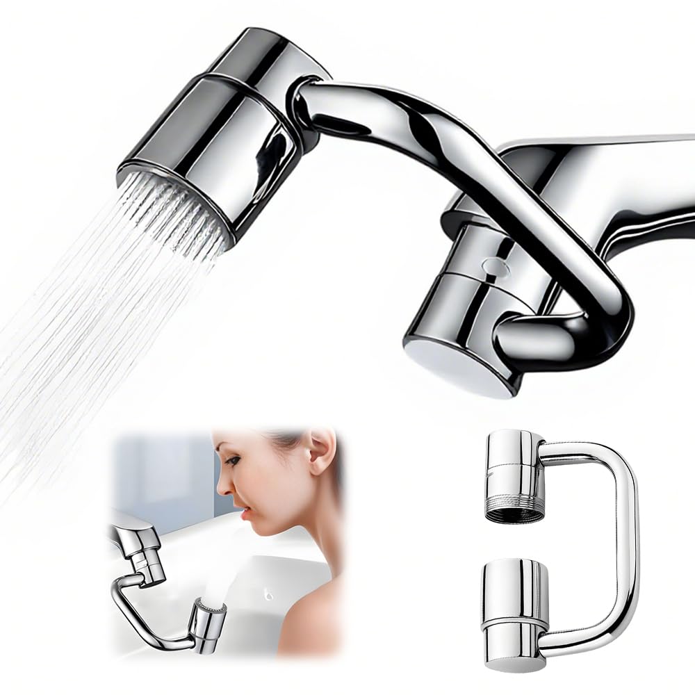 1440° Rotatable Faucet Aerator Extension, 2026 New 2 Modes Universal Sink Faucet for Splash Reduction, 1080° Rotating Multifunctional Faucet Extender for Bathroom Sink Kitchen