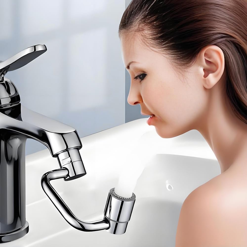 1440° Rotatable Faucet Aerator Extension, 2026 New 2 Modes Universal Sink Faucet for Splash Reduction, 1080° Rotating Multifunctional Faucet Extender for Bathroom Sink Kitchen