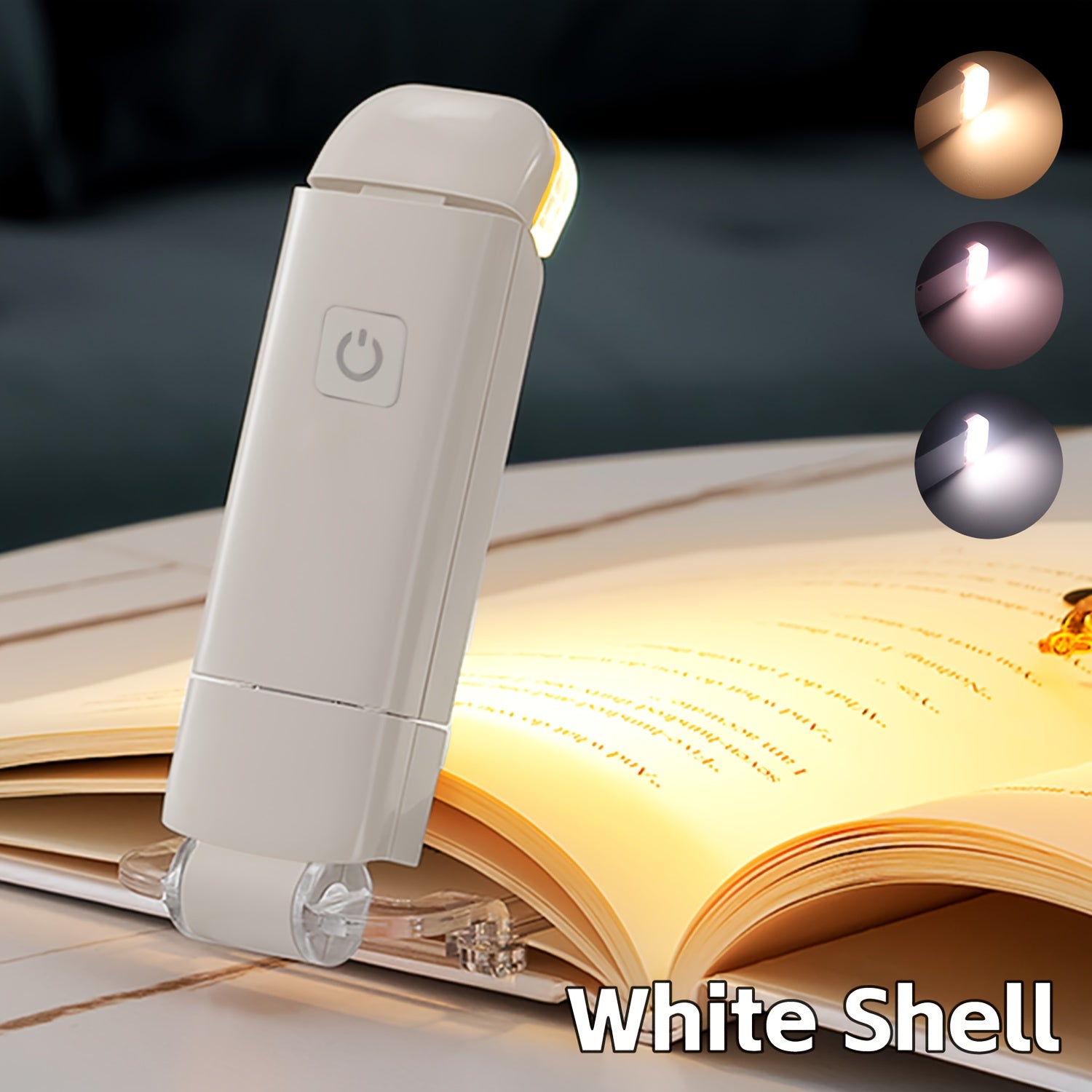 2pcs USB Rechargeable Book Light for Reading in Bed, LED Book Reading Lights with Clip, Perfect for Bookworms, Kids, Warm White, Brightness Adjustable