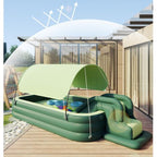 ⛱️Inflatable slide pool with a sunshade🏊