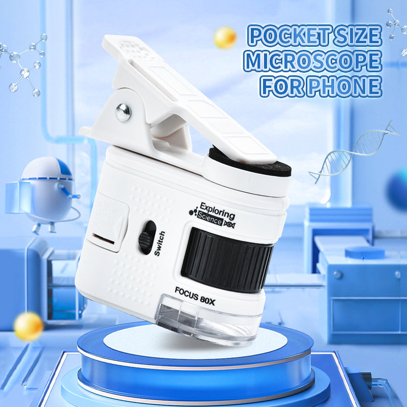 Final 3 Hours:Buy one get one free, Portable Microscope, Handheld Mini Microscope for STEM And Science Toys, LED Pocket Microscope,  a Gift for Boys And Girls Aged 3 And Above
