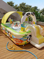 ⛱️Inflatable slide pool with a sunshade🏊
