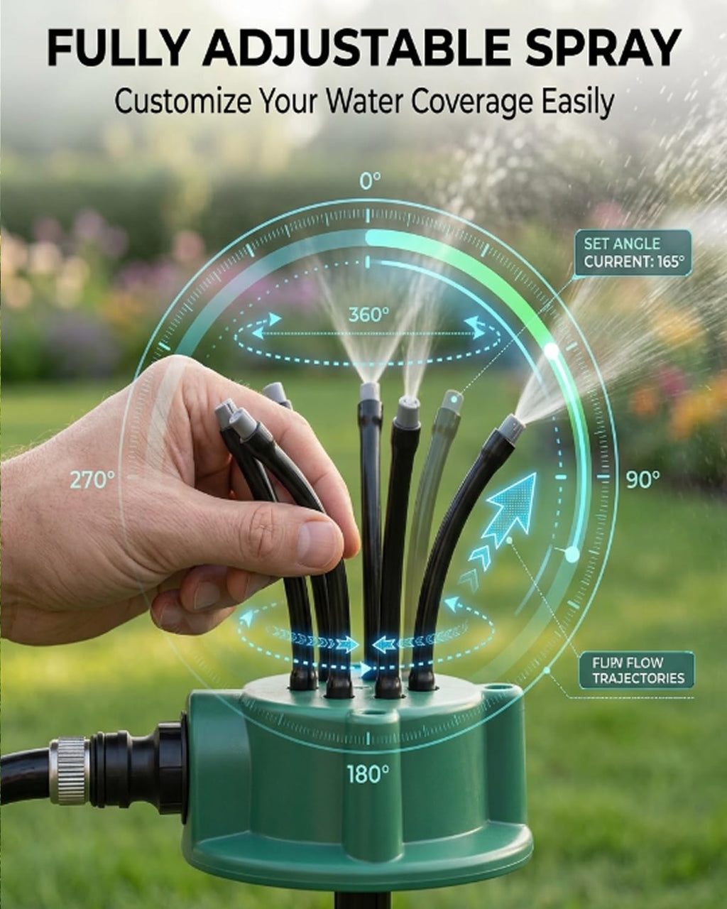 2pcs 360 Degree Garden Automatic Multi Sprinkler Garden Lawn Sprinklers Roof Cooling Sprinklers Watering Gardening Tools Housewarming Gift