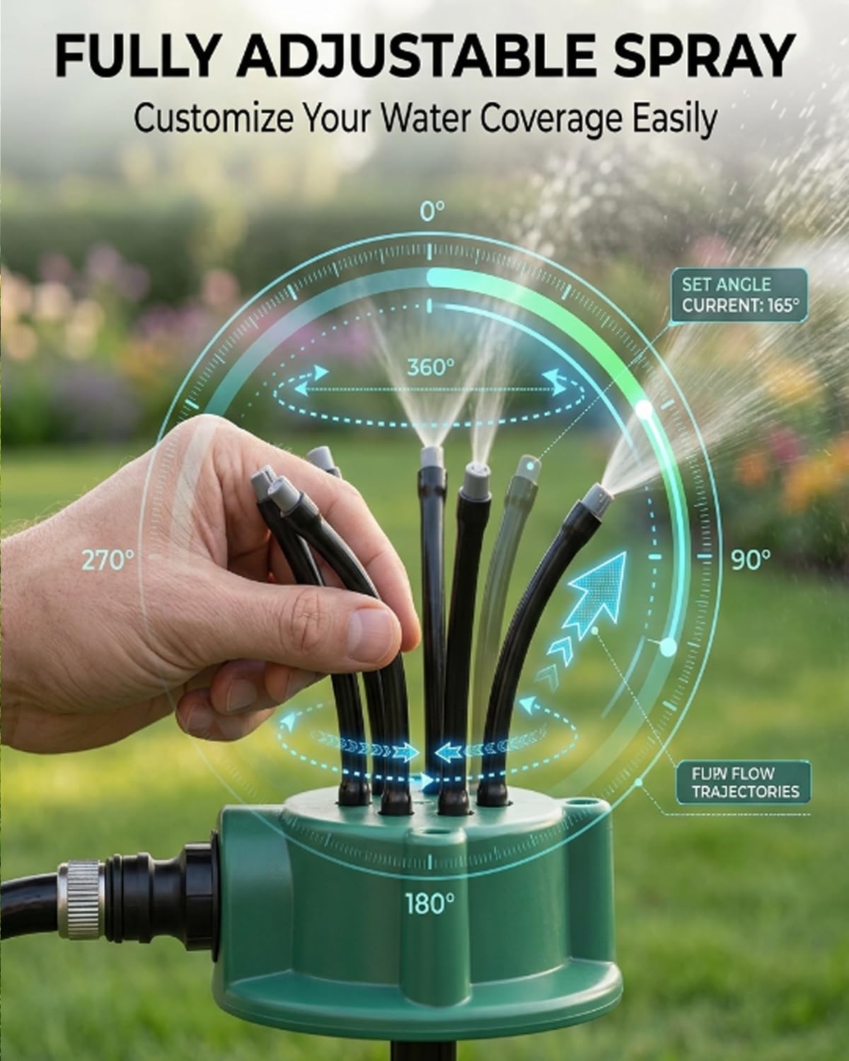 2pcs 360 Degree Garden Automatic Multi Sprinkler Garden Lawn Sprinklers Roof Cooling Sprinklers Watering Gardening Tools Housewarming Gift