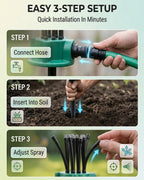 2pcs 360 Degree Garden Automatic Multi Sprinkler Garden Lawn Sprinklers Roof Cooling Sprinklers Watering Gardening Tools Housewarming Gift