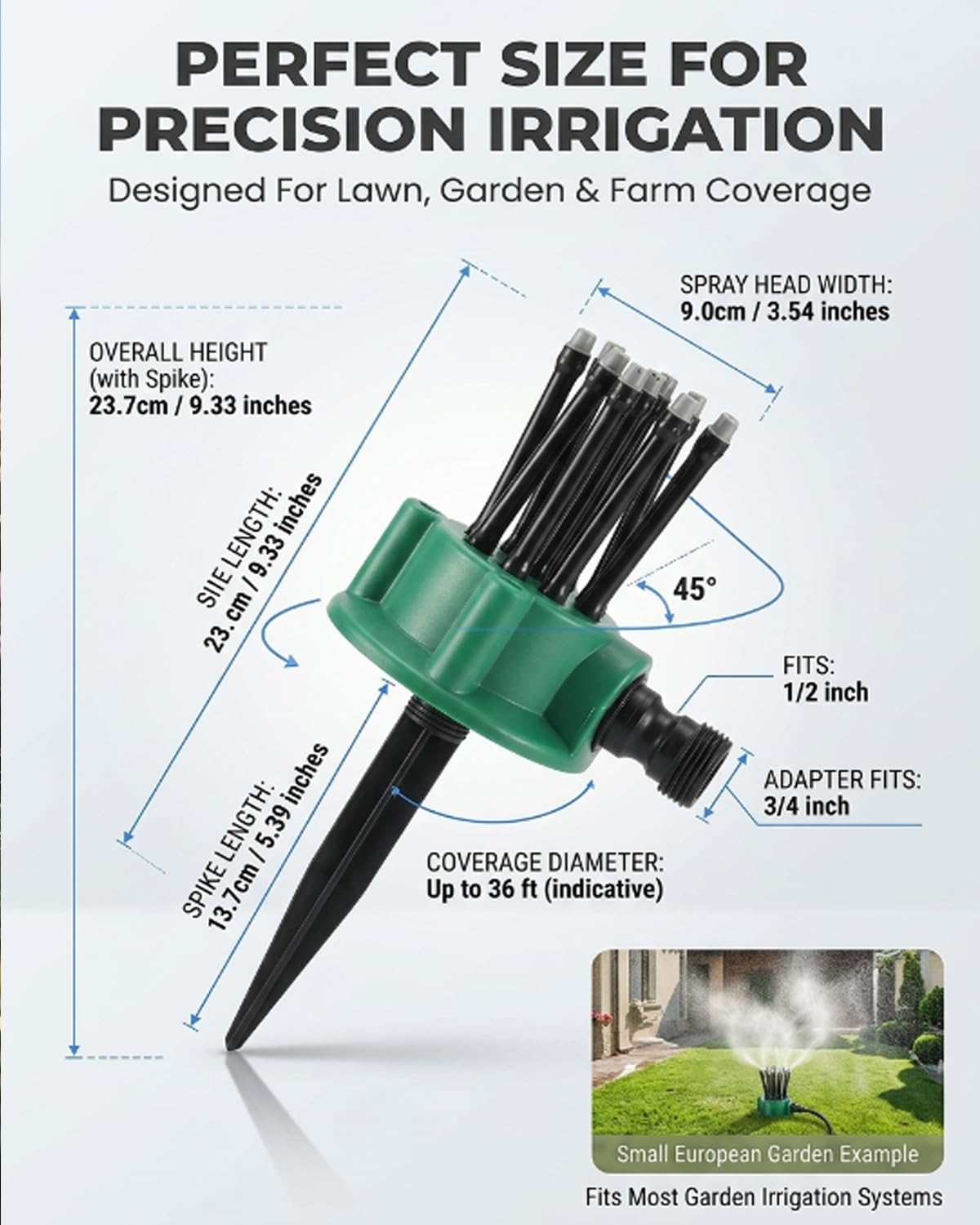 2pcs 360 Degree Garden Automatic Multi Sprinkler Garden Lawn Sprinklers Roof Cooling Sprinklers Watering Gardening Tools Housewarming Gift