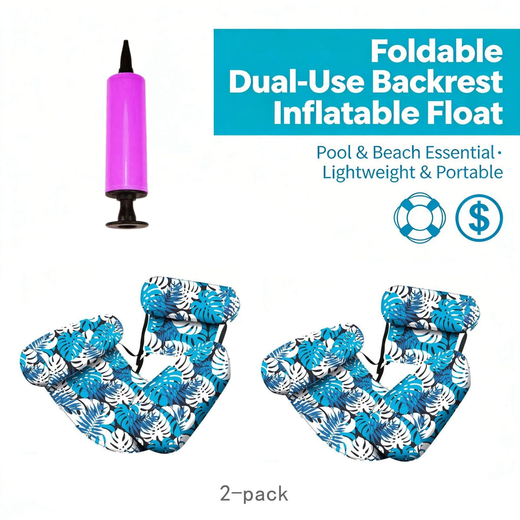 Inflatable Pool Floats Adult,2 Packs Floating Lounge Chairs🔥Limited-time bonus: free hand pump🔥Blow up Pool Noodles for Adult Heavy Duty,Floating Chair for Party Summer Water Beach Lake Fun
