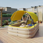 ⛱️Inflatable slide pool with a sunshade🏊