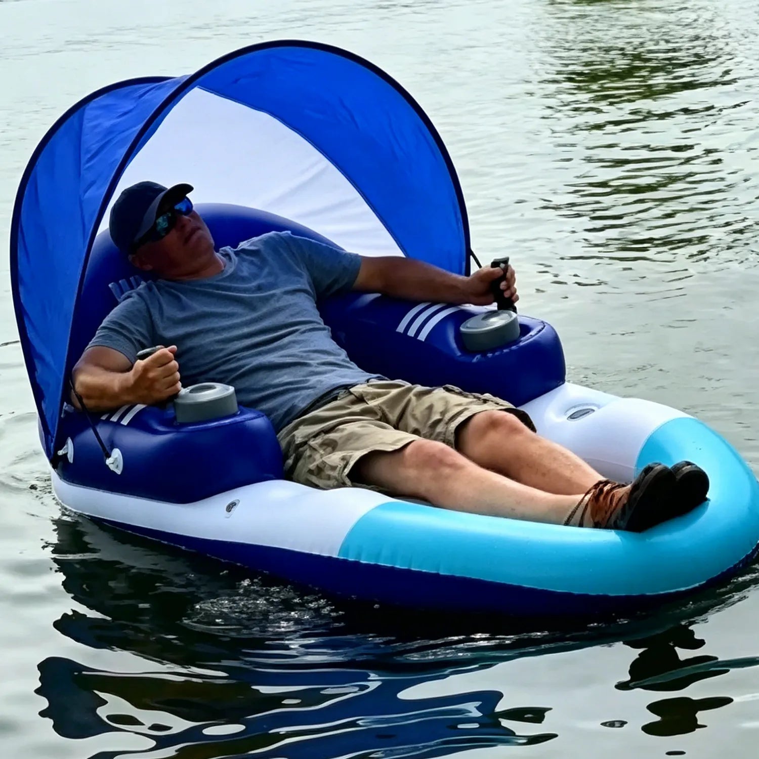 ⛱️Electric Motorized Pool Lounger w/ Sun Canopy! 🚤