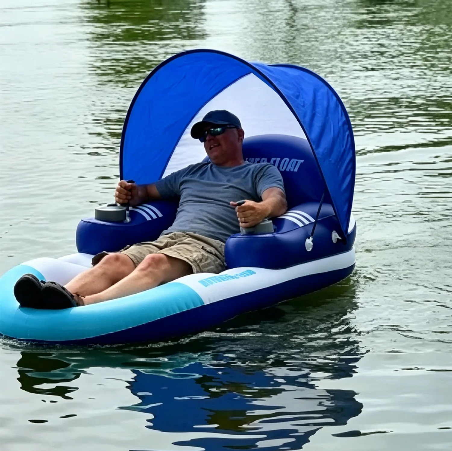 ⛱️Electric Motorized Pool Lounger w/ Sun Canopy! 🚤