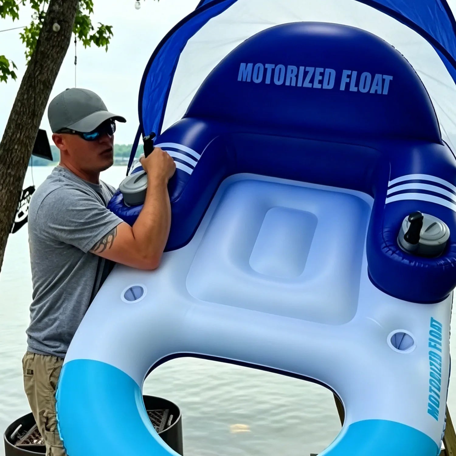 ⛱️Electric Motorized Pool Lounger w/ Sun Canopy! 🚤