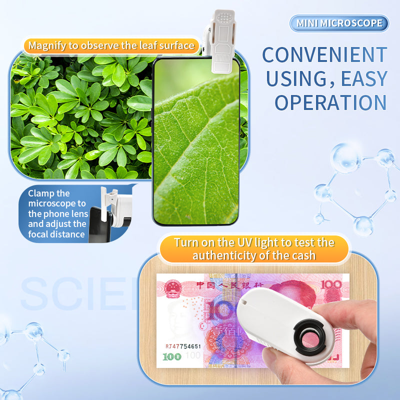 Final 3 Hours:Buy one get one free, Portable Microscope, Handheld Mini Microscope for STEM And Science Toys, LED Pocket Microscope,  a Gift for Boys And Girls Aged 3 And Above