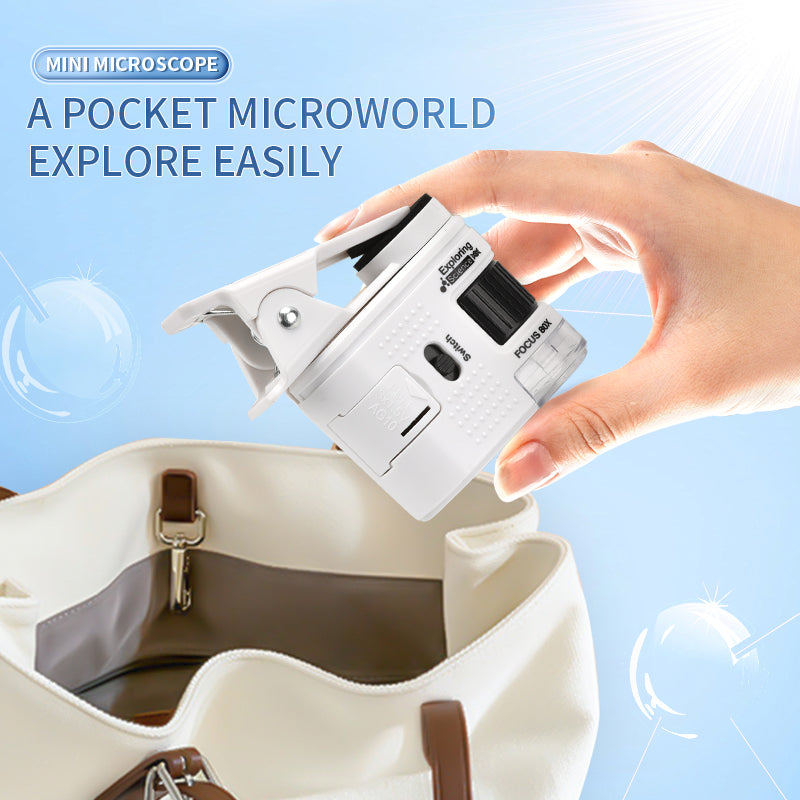 Final 3 Hours:Buy one get one free, Portable Microscope, Handheld Mini Microscope for STEM And Science Toys, LED Pocket Microscope,  a Gift for Boys And Girls Aged 3 And Above