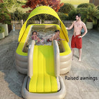 ⛱️Inflatable slide pool with a sunshade🏊