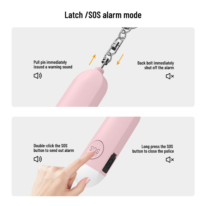 Dual Alarm Mode🔥Personal Alarm for Self Defense with Low Battery Notice, Strobe Light & Extra Loud 130 dB Double Speakers Safety Keychain Set for Women, Rechargeable Panic Button for Womens Self Defense