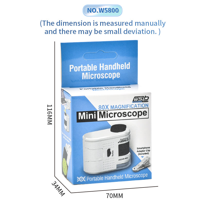 Final 3 Hours:Buy one get one free, Portable Microscope, Handheld Mini Microscope for STEM And Science Toys, LED Pocket Microscope,  a Gift for Boys And Girls Aged 3 And Above