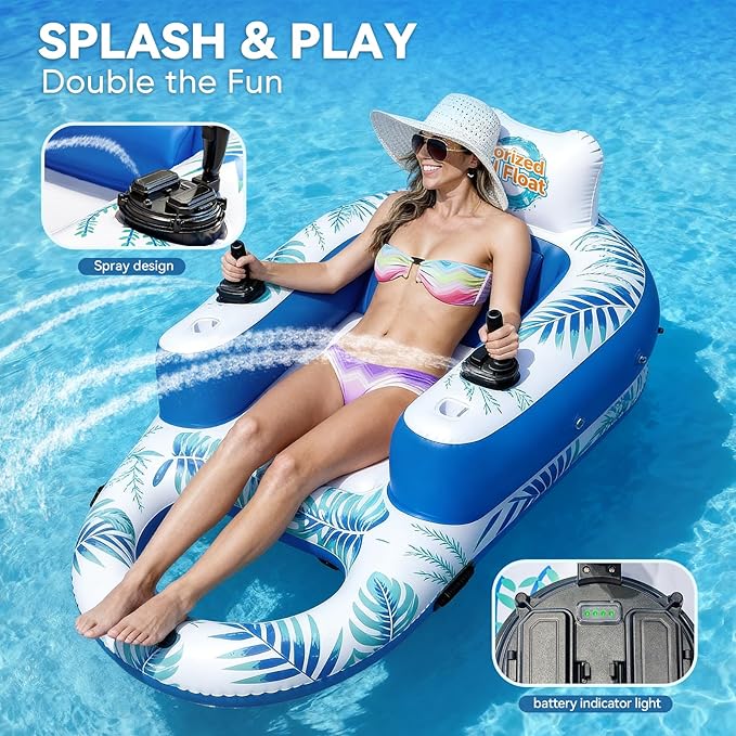 ⛱️Electric Motorized Pool Lounger w/ Sun Canopy! 🚤