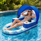 ⛱️Electric Motorized Pool Lounger w/ Sun Canopy! 🚤