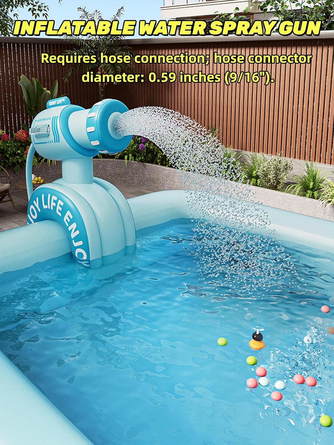 ⛱️Inflatable slide pool with a sunshade🏊