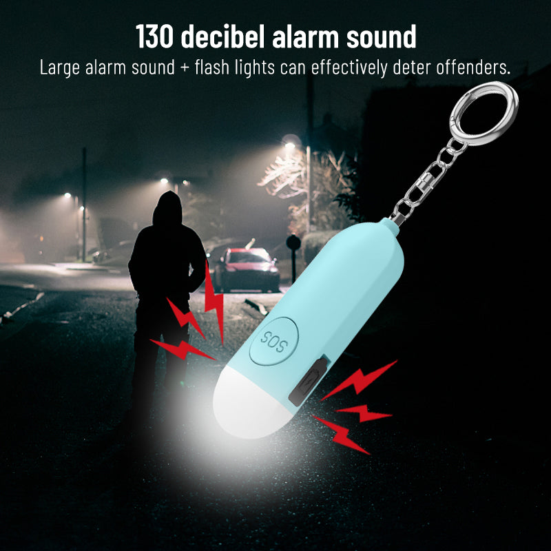Dual Alarm Mode🔥Personal Alarm for Self Defense with Low Battery Notice, Strobe Light & Extra Loud 130 dB Double Speakers Safety Keychain Set for Women, Rechargeable Panic Button for Womens Self Defense