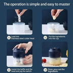 Household Electric Garlic Crusher, 2026 New Mini Electric Food Chopper 300ml/400ml, Silent USB Rechargeable Food Processor, Small Garlic Chopper Mincer Portable Kitchen Helper