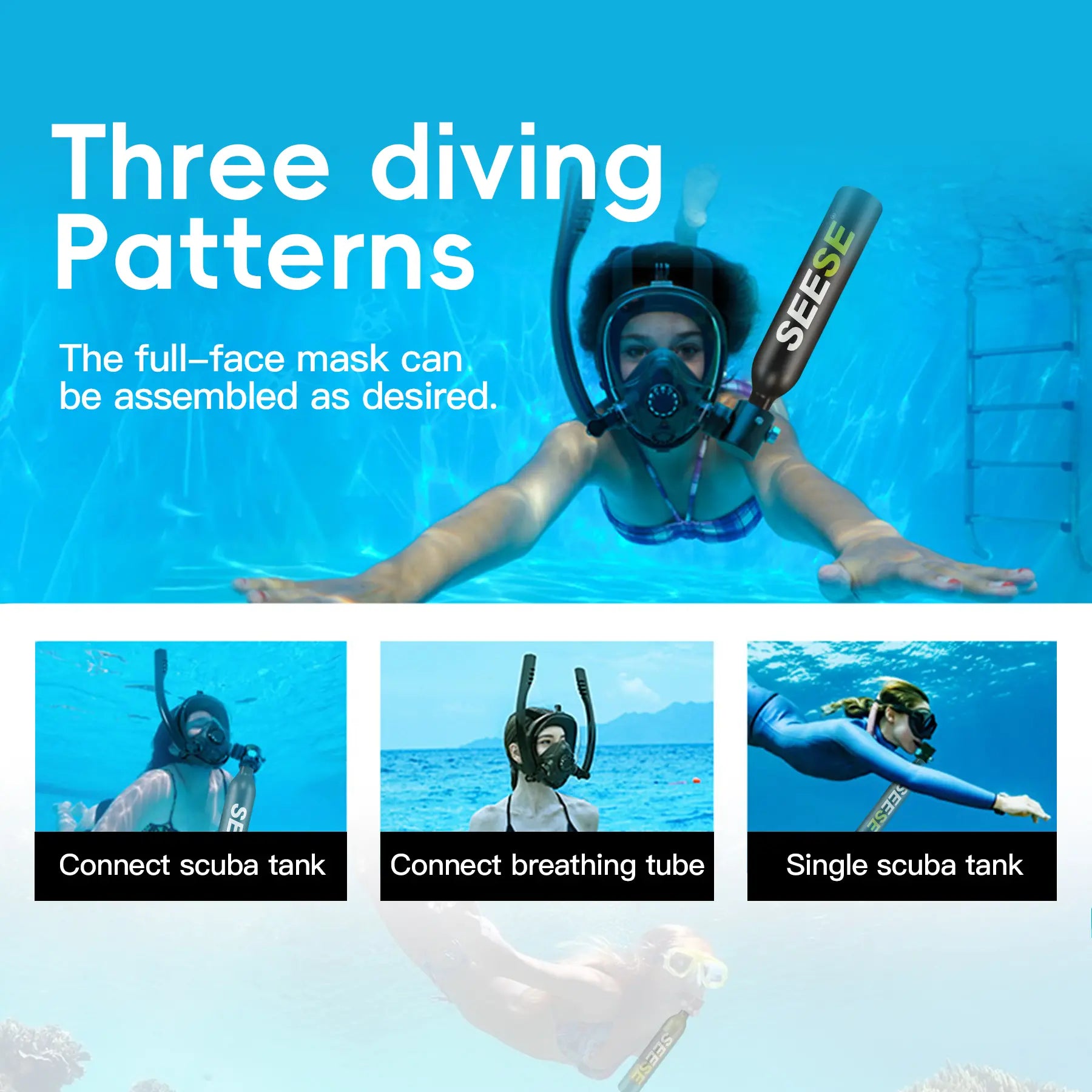 🤿Diving Mask With Scuba Tank
