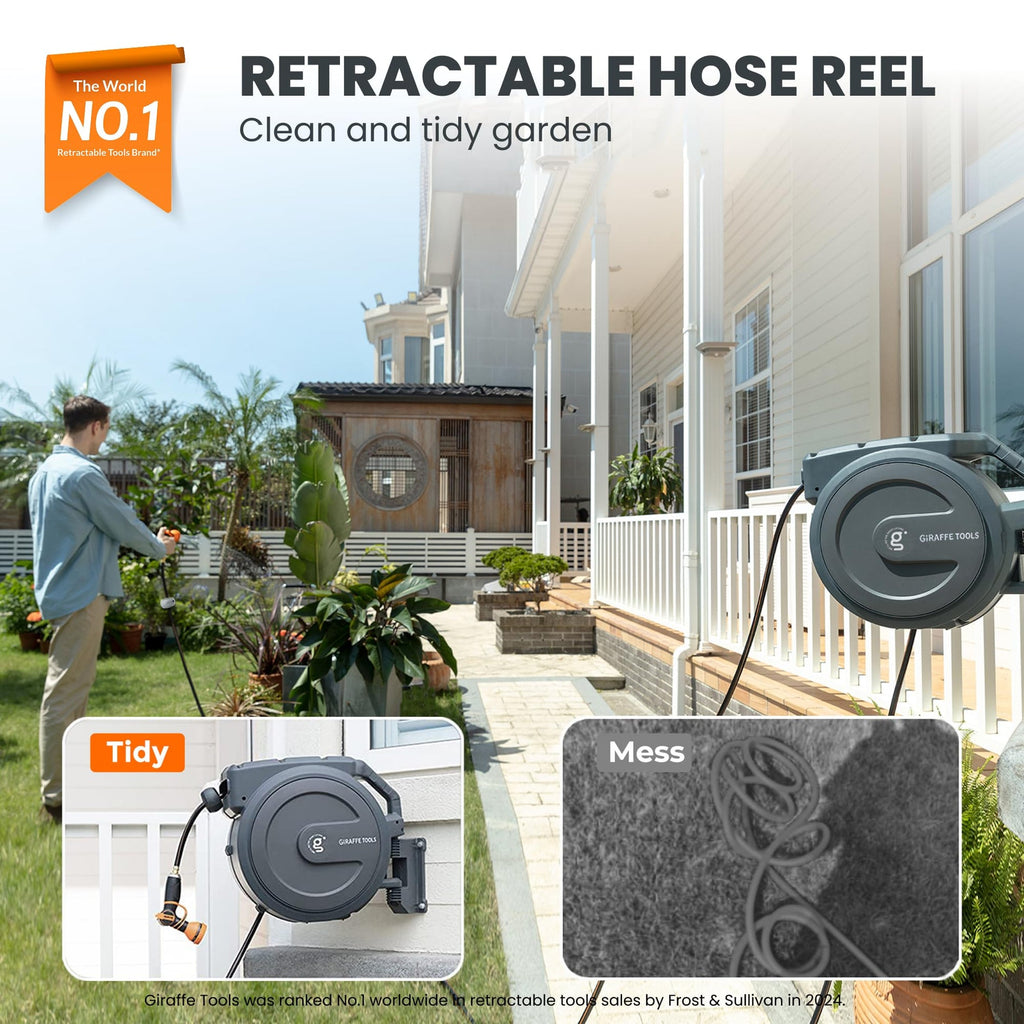 ✨Auto Retractable Garden Hose Reel – Tidy Your Yard in Seconds