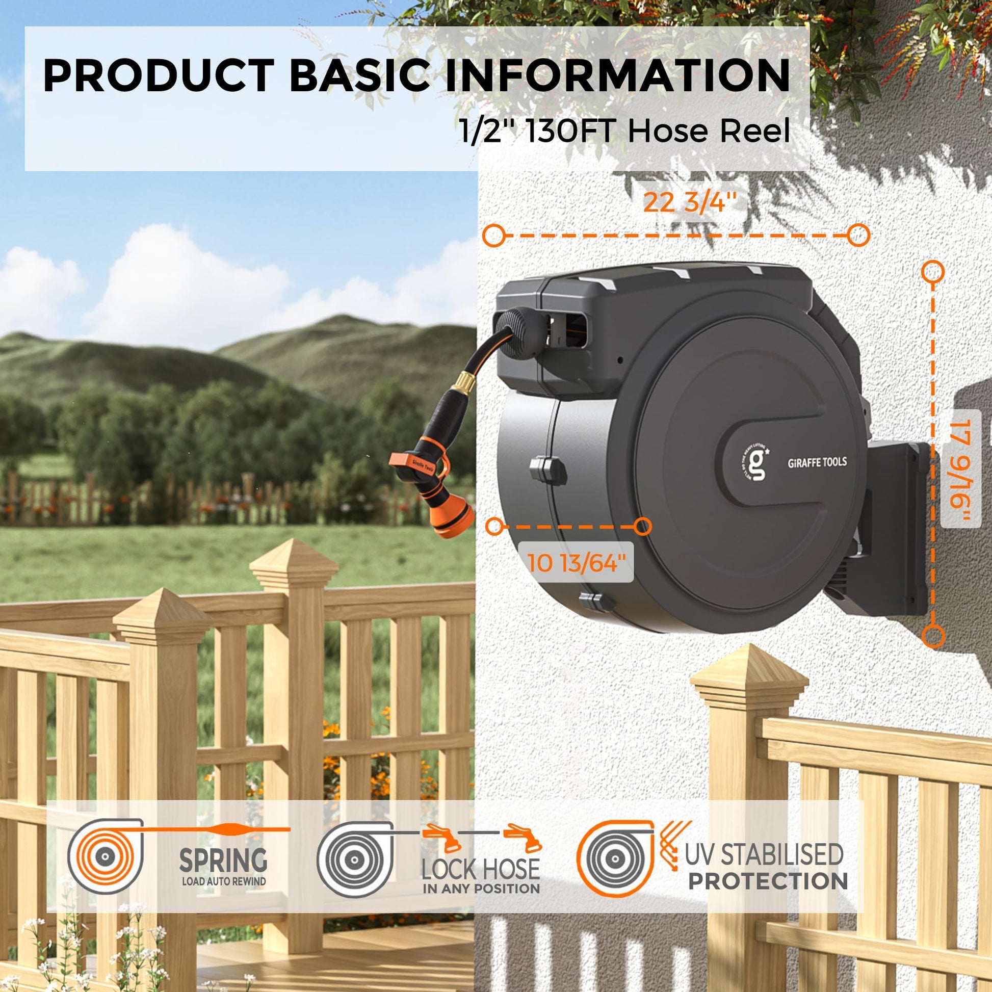 ✨Auto Retractable Garden Hose Reel – Tidy Your Yard in Seconds