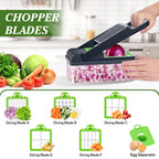 Vegetable Chopper Pro, Multifunctional 22 in 1 Food Chopper, Kitchen Vegetable Slicer Dicer Cutter for Onion Carrot and Garlic With Container