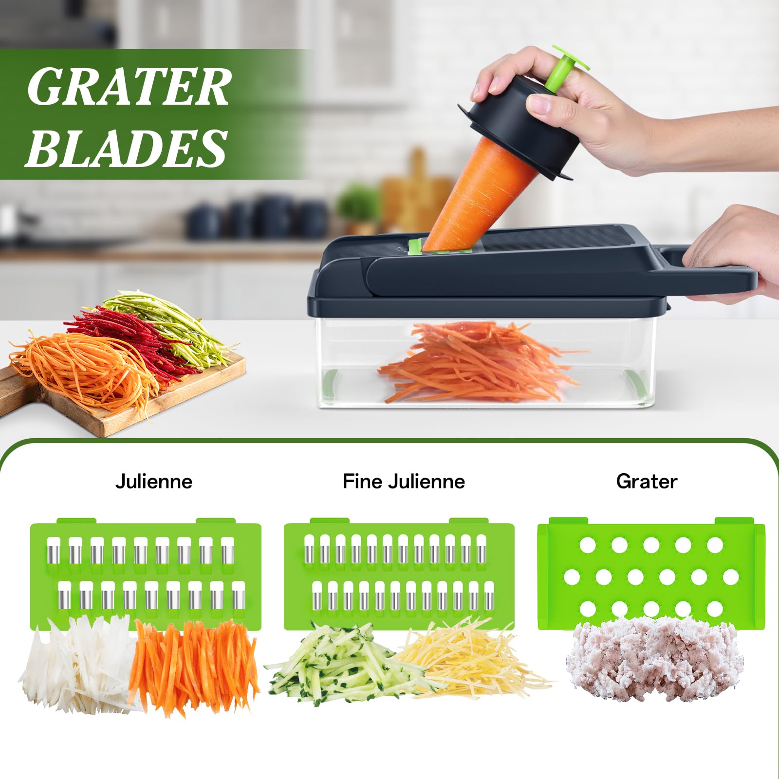 Vegetable Chopper Pro, Multifunctional 22 in 1 Food Chopper, Kitchen Vegetable Slicer Dicer Cutter for Onion Carrot and Garlic With Container