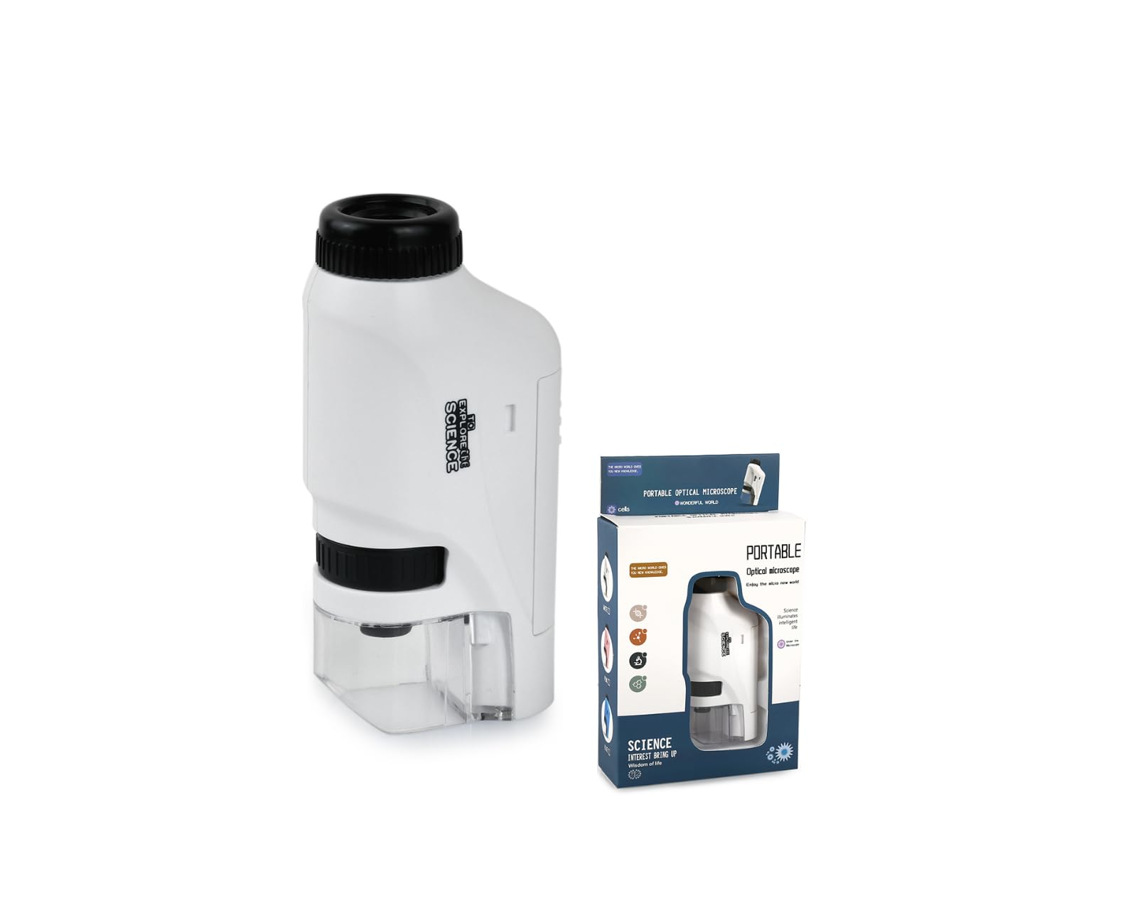 Final 3 Hours:Buy one get one free, Portable Microscope, Handheld Mini Microscope for STEM And Science Toys, LED Pocket Microscope,  a Gift for Boys And Girls Aged 3 And Above