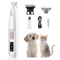 Multifunctional Pet Hair Trimmer Waterproof Rechargeable Shaver with LED Light for Paws Eyes Ears Face Buttocks for Small Dogs and Cats，50dB Quiet Shave.