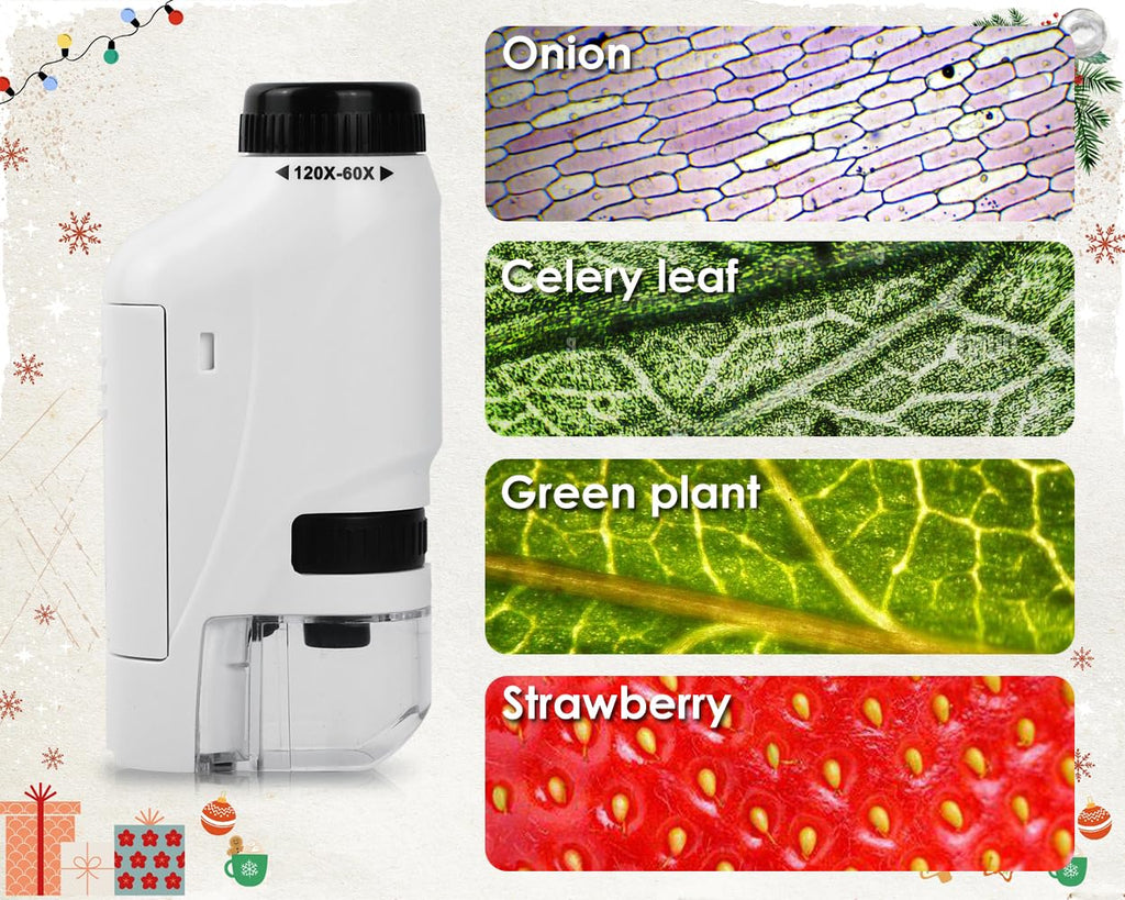 Final 3 Hours:Buy one get one free, Portable Microscope, Handheld Mini Microscope for STEM And Science Toys, LED Pocket Microscope,  a Gift for Boys And Girls Aged 3 And Above