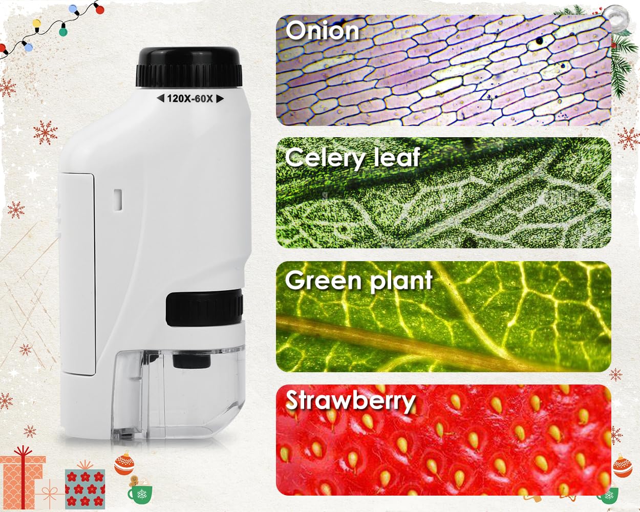 Final 3 Hours:Buy one get one free, Portable Microscope, Handheld Mini Microscope for STEM And Science Toys, LED Pocket Microscope,  a Gift for Boys And Girls Aged 3 And Above