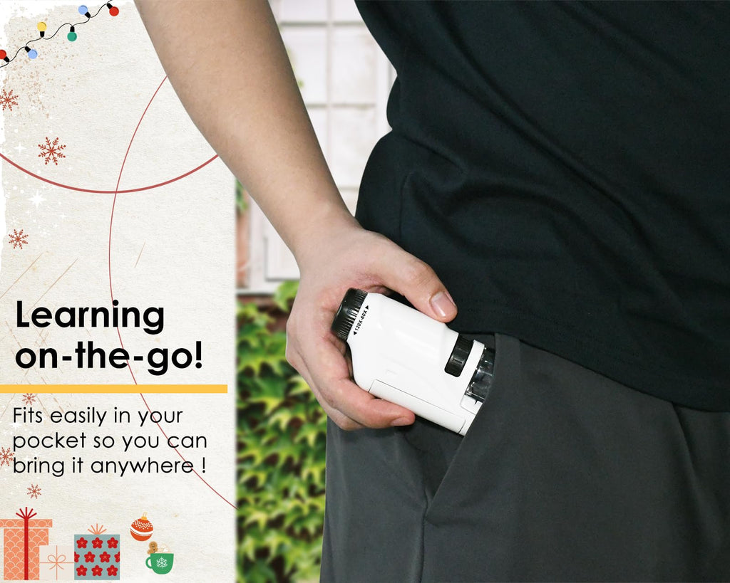 Final 3 Hours:Buy one get one free, Portable Microscope, Handheld Mini Microscope for STEM And Science Toys, LED Pocket Microscope,  a Gift for Boys And Girls Aged 3 And Above