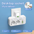 7-in-1 Multi-Function USB Power Socket with Multi-Switch Control Design, Travel Adapter, USB Converter Outlet, Independent Switch, Suitable for Work/Home