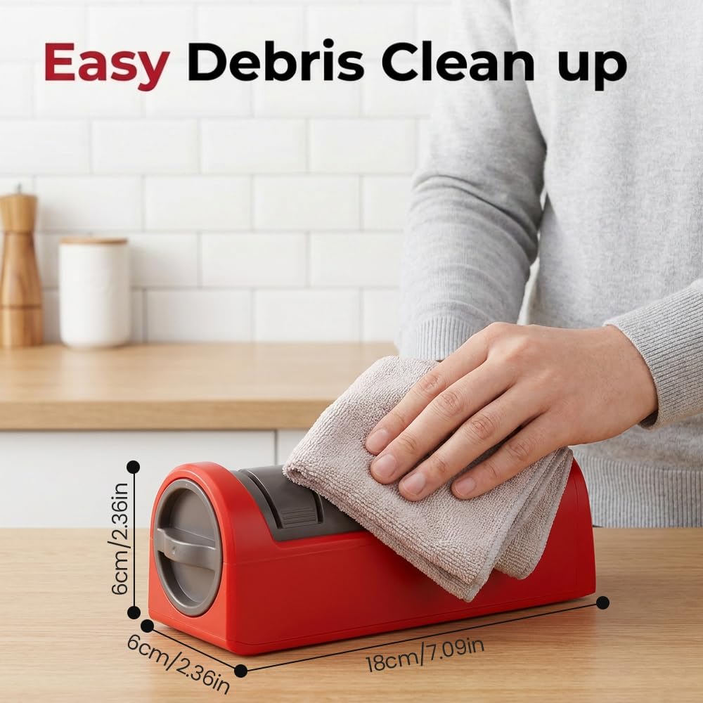 Automatic Kitchen Knife Sharpener, 2026 New Cordless Electric Knife Sharpener for Straight-Edge Chef, Fruit Knives, Portable Knife Sharpener Electric for Restaurant Camping