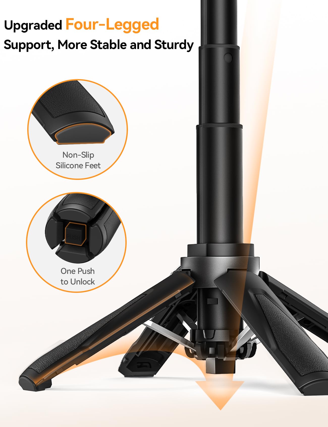 Portable Selfie Stick Tripod with Remote【Pocket Size】 4-in-1 Extendable Cell Phone Tripod【360° Rotation】 Mini Selfie Stick for iPhone Android Phone Holder for Video Recording Live Streaming