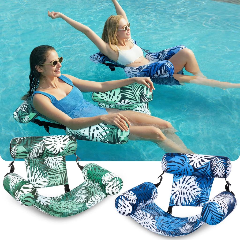 Inflatable Pool Floats Adult,2 Packs Floating Lounge Chairs🔥Limited-time bonus: free hand pump🔥Blow up Pool Noodles for Adult Heavy Duty,Floating Chair for Party Summer Water Beach Lake Fun