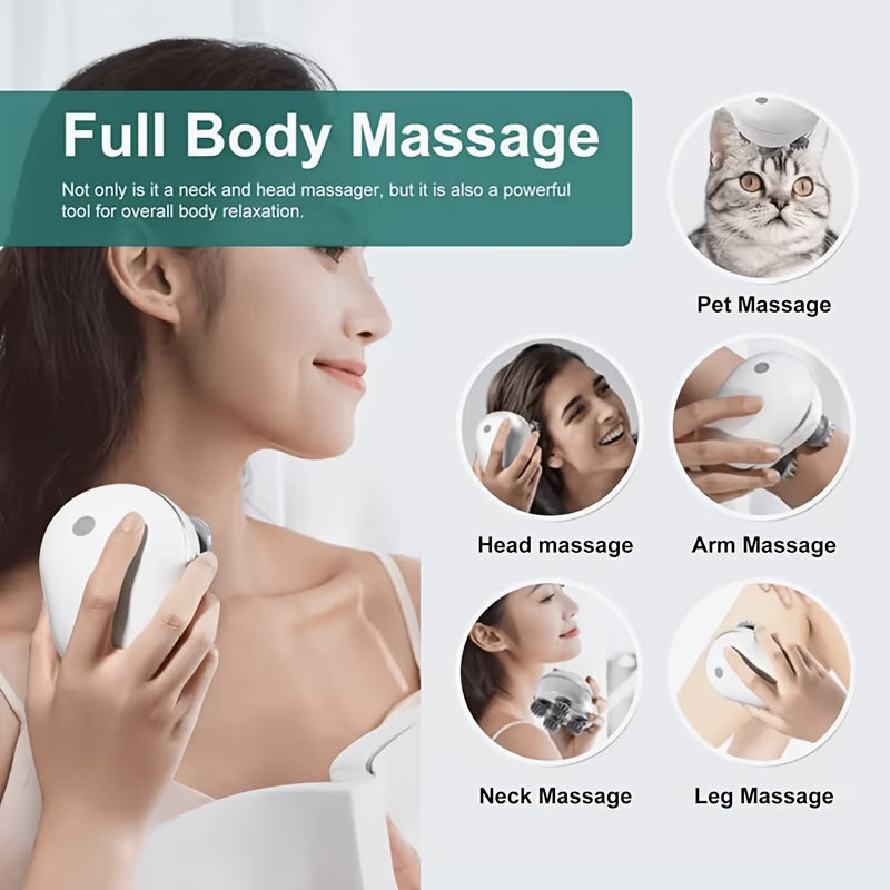 A Mini Pet Head Massager, a Rechargeable Electric Device for Pet Massage, Featuring a Dragon Claw Design for Multifunctional Kneading Therapy, a Magical Tool for Pet Relaxation