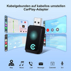 Wireless Carplay Adapter, Convert Wired to Wireless CarPlay, Compatible with CarPlay, Plug and Play, Type-C/USB, Suitable for 800+ Vehicles